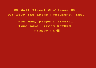 Wall Street Challenge atari screenshot