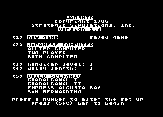 Warship atari screenshot