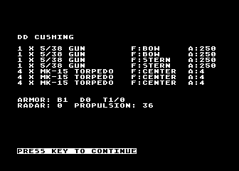 Warship atari screenshot