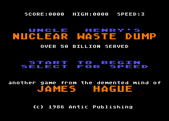 Uncle Henry's Nuclear Waste Dump atari screenshot