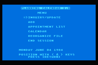 Weekly Planner atari screenshot