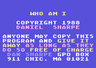 Who Am I? atari screenshot