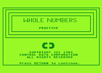Whole Numbers atari screenshot