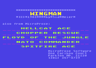 Wingman atari screenshot