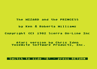 Hi-Res Adventure #2 - Wizard and the Princess atari screenshot