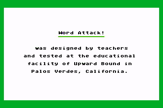 Word Attack! atari screenshot