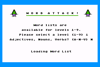 Word Attack! atari screenshot