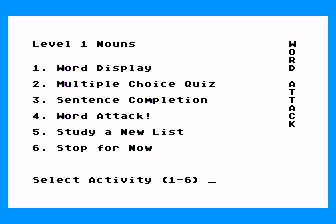 Word Attack! atari screenshot
