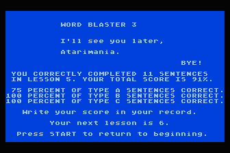 Word Blaster atari screenshot