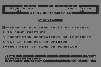 Word Builder atari screenshot