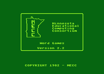 Word Games atari screenshot