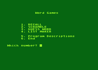 Word Games atari screenshot