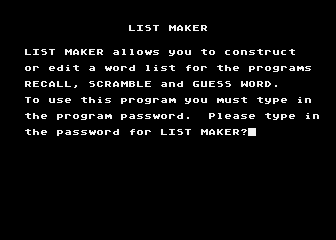 Word Games atari screenshot