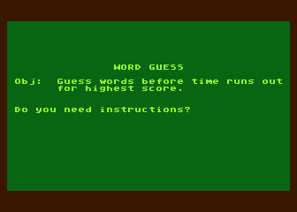 Word Guess atari screenshot