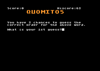 Word Jumble atari screenshot