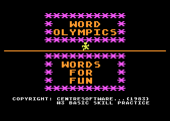 Word Olympics atari screenshot