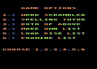 Word Scrambler and Spelling Tutor atari screenshot