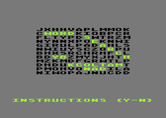 Word Search atari screenshot