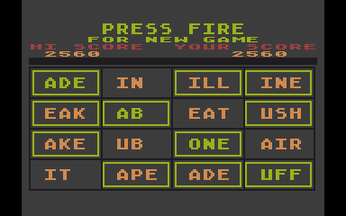 WordGo atari screenshot