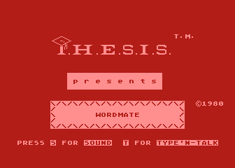 Wordmate atari screenshot
