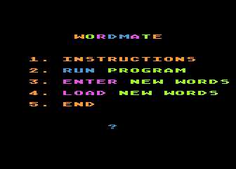 Wordmate atari screenshot