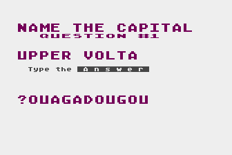 World Capitals II atari screenshot