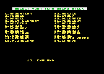 World Cup Manager atari screenshot