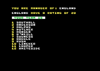 World Cup Manager atari screenshot