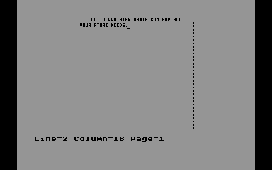 Write 80 atari screenshot