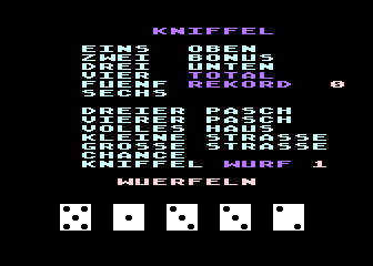 Wuerfel Kniffel atari screenshot