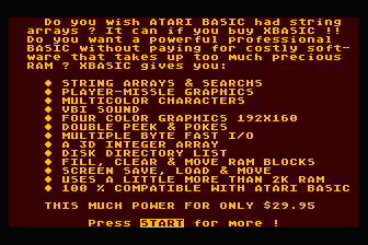 XBASIC atari screenshot