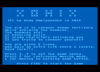 Xonix atari screenshot