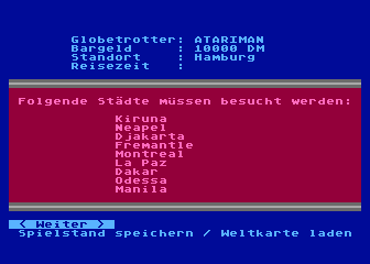 Yokyu II - Globetrotter atari screenshot