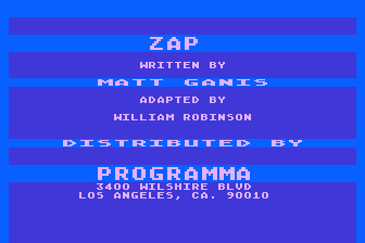 Zap atari screenshot