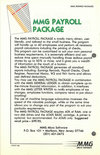 MMG Payroll Atari catalog