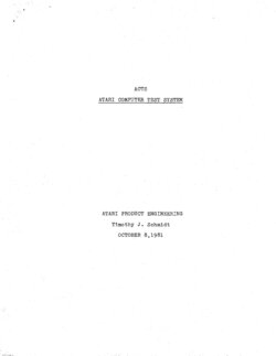 ACTS - Atari Computer Test System
