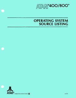 Operating System Source Listing Rev. A