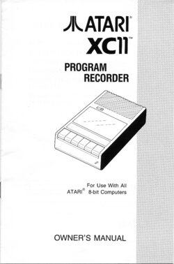 Atari XC11 Program Recorder Owner's Manual