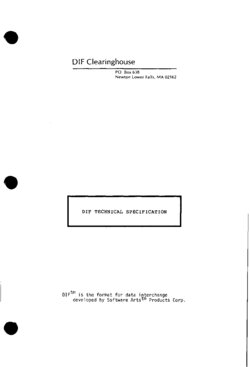 Dif Technical Specification manual