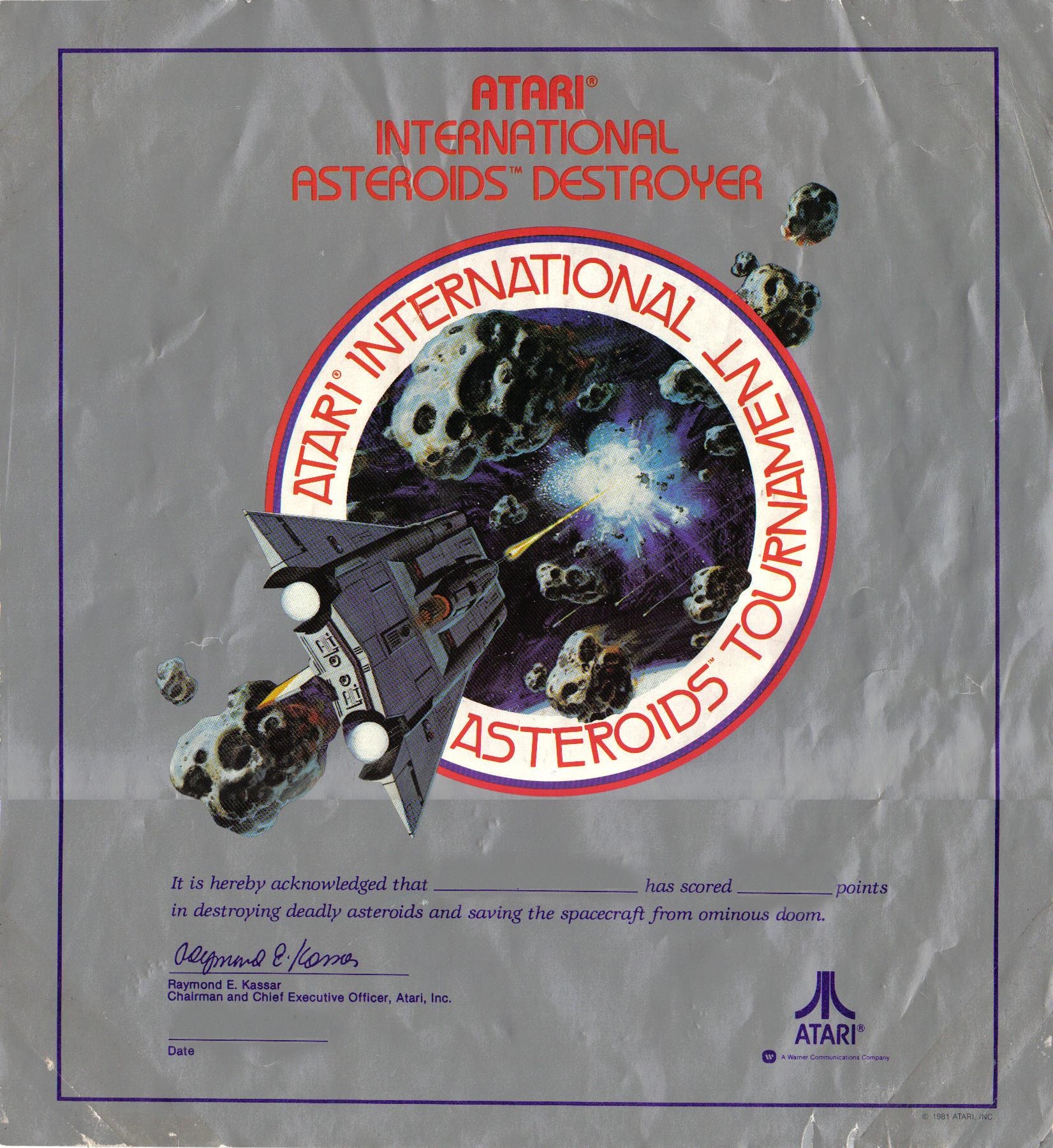 Atari International Asteroids Tournament Poster