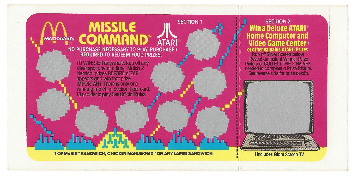Missile Command Scratch Card