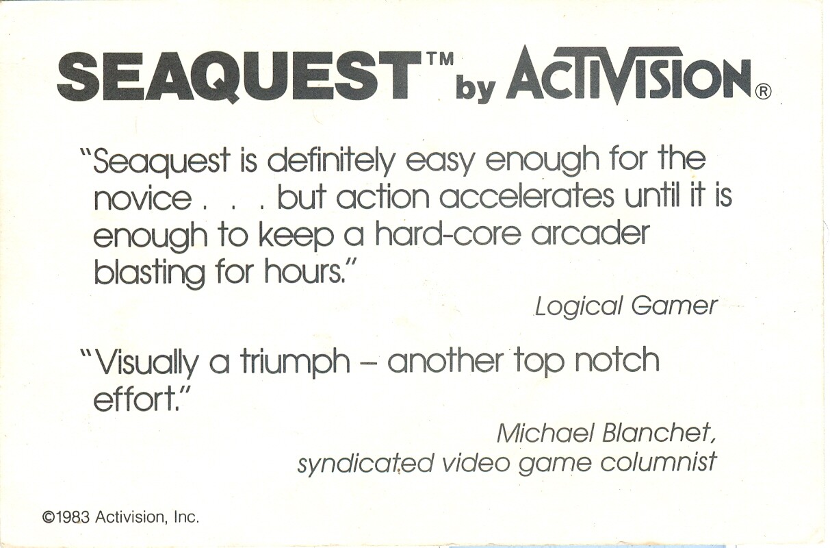 Seaquest Promo Card Back