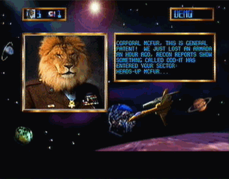 Trevor McFur in the Crescent Galaxy atari screenshot