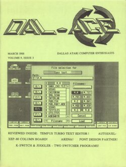 Dallas Atari Computer Enthusiasts — Volume 9, Issue 3