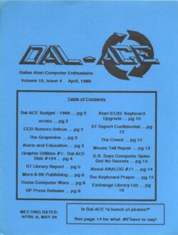Dallas Atari Computer Enthusiasts — Volume 10, Issue 4