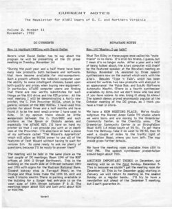 Current Notes — Vol. 2, No. 11