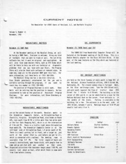 Current Notes — Vol. 3, No. 11