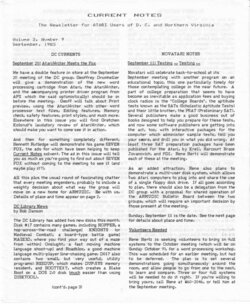 Current Notes — Vol. 3, No. 9