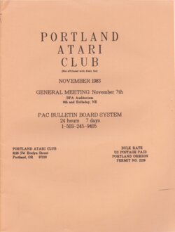 Portland Atari Club Newsletter —