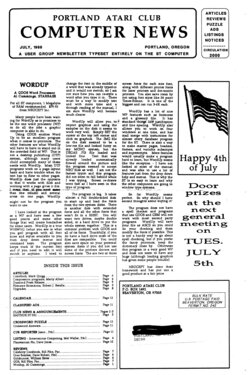 Portland Atari Club Newsletter —